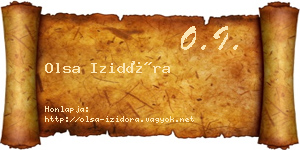 Olsa Izidóra névjegykártya